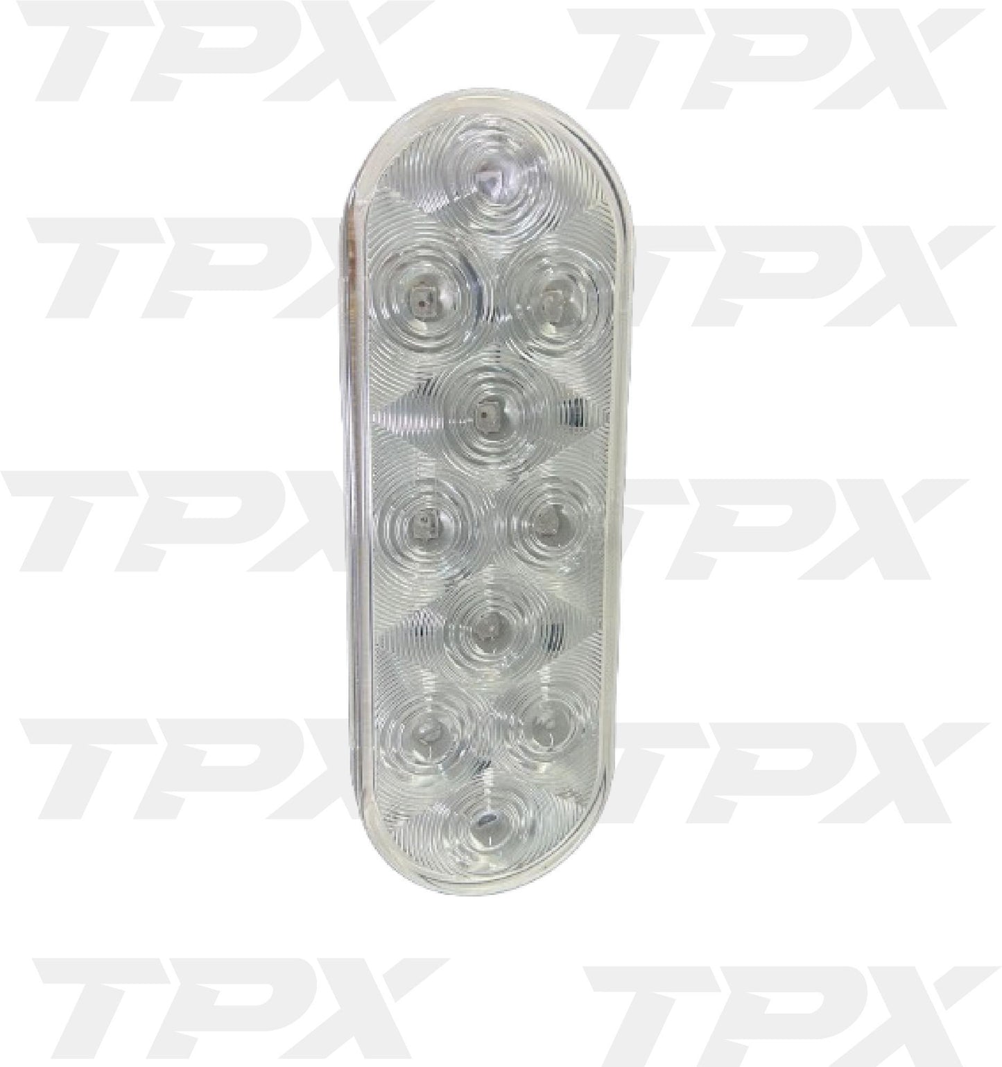 6" Oval LED Light Clear Red