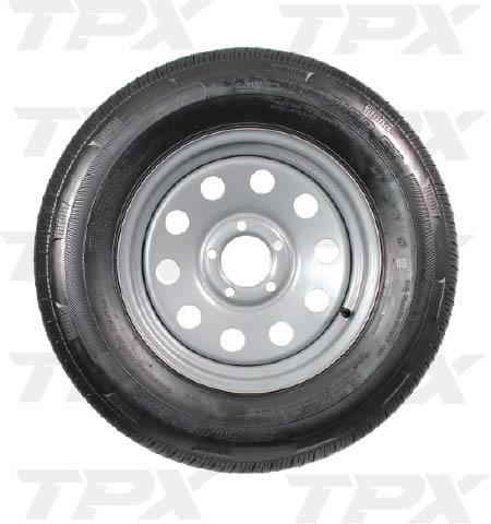 SILVER MOD 15x5" 205/75 R15 8 ply 5on4.5 with Rainier Tire